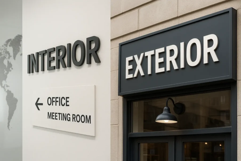 Rotulación interior vs exterior