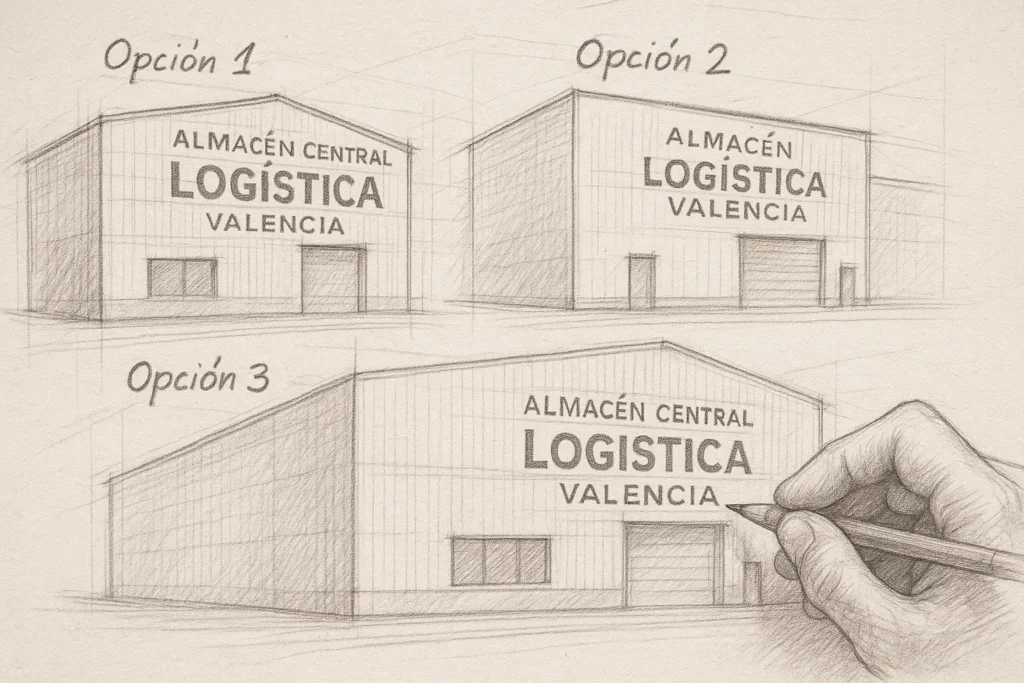 Bocetos conceptuales de rotulación