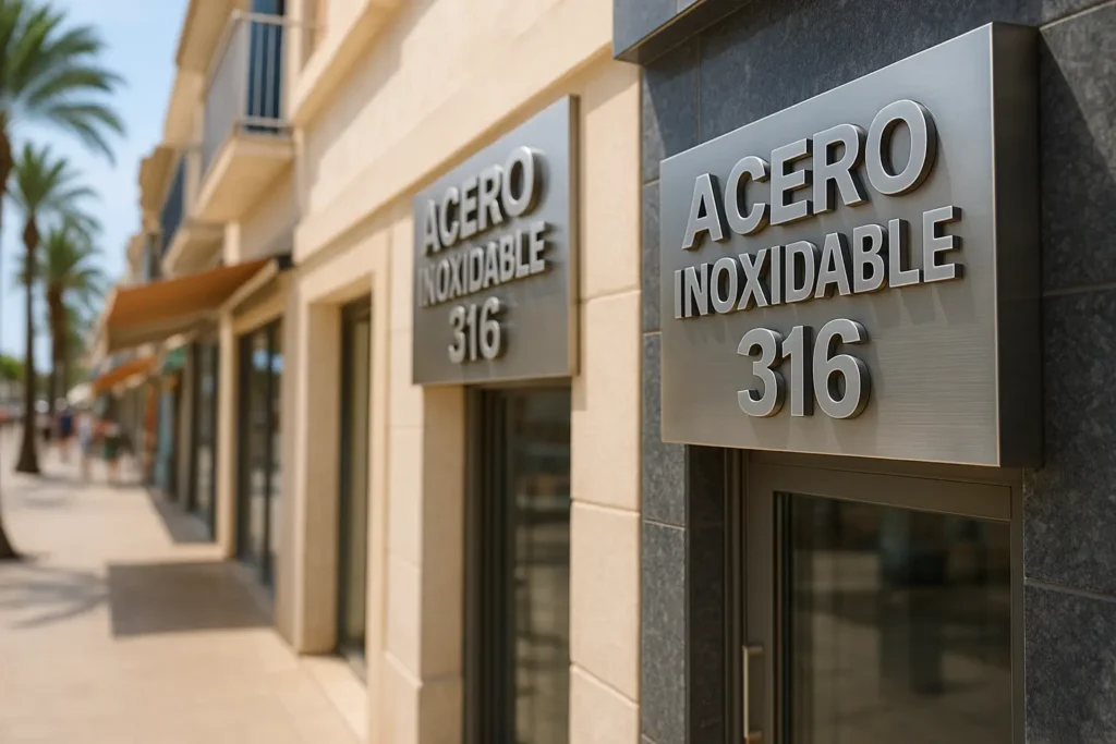 acero inoxidable 316 para rotulación exterior